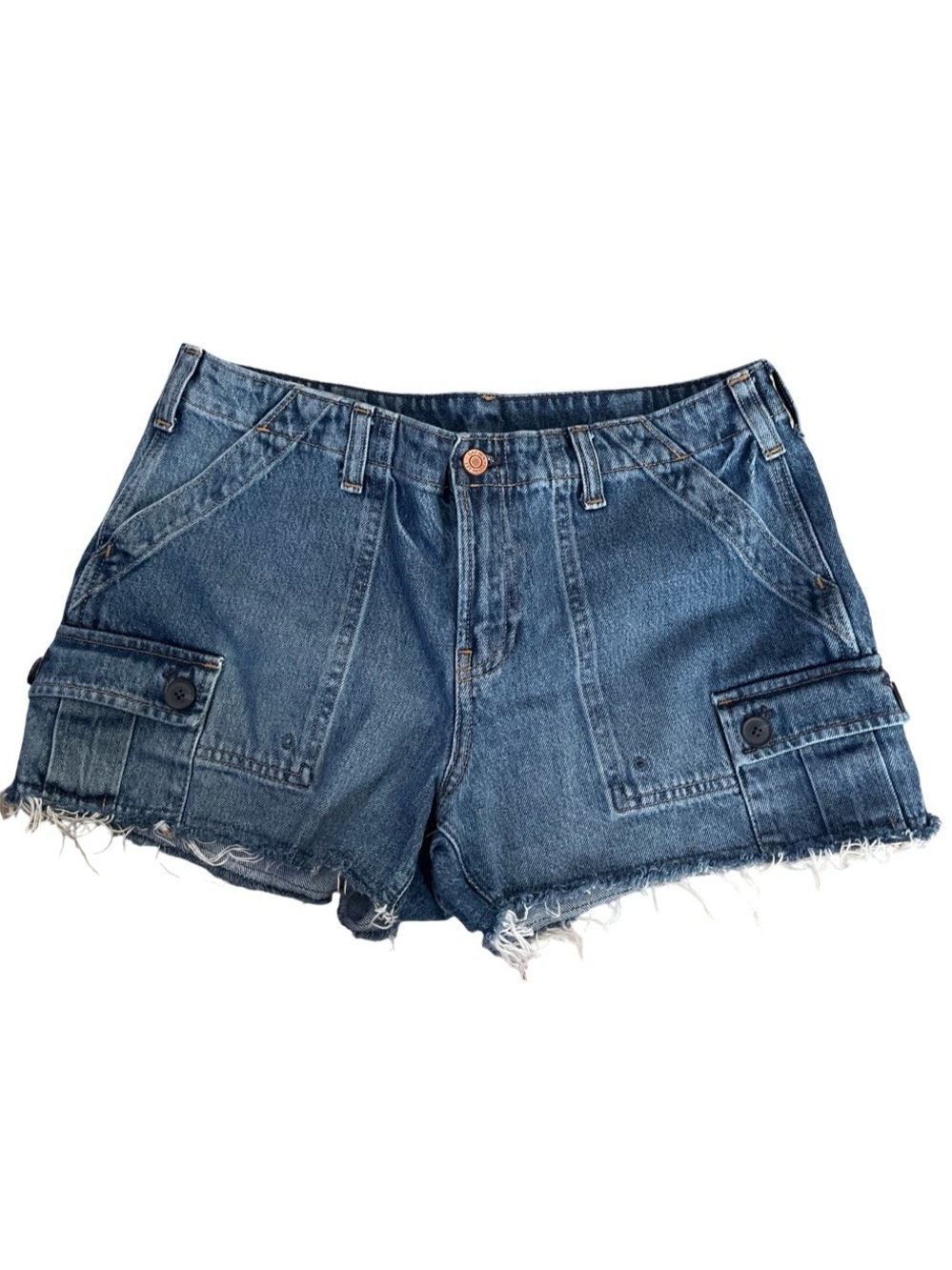 Gap Low Rise Y2K Cargo Denim Shorts